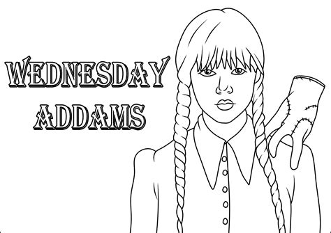 ausmalbilder wednesday addams|Wednesday Coloring pages for kids (Free PDF。